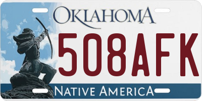 OK license plate 508AFK