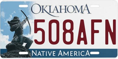 OK license plate 508AFN