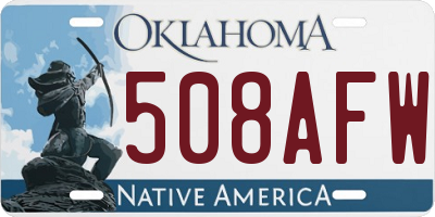 OK license plate 508AFW