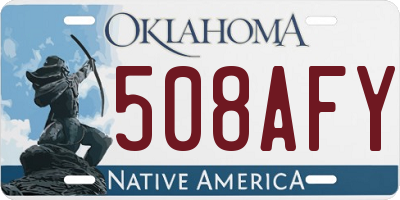 OK license plate 508AFY