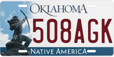 OK license plate 508AGK