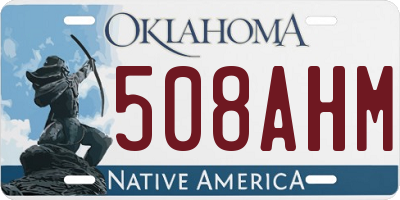 OK license plate 508AHM