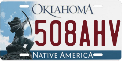 OK license plate 508AHV