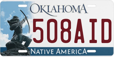 OK license plate 508AID