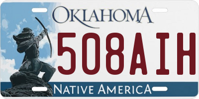 OK license plate 508AIH