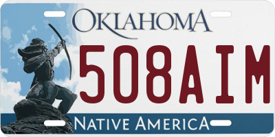 OK license plate 508AIM