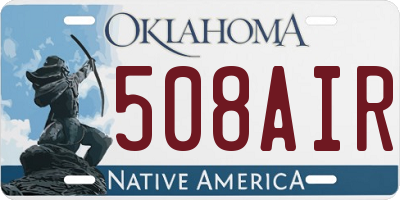 OK license plate 508AIR