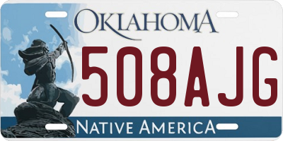 OK license plate 508AJG