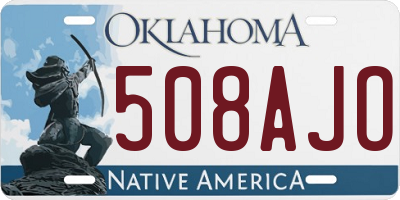 OK license plate 508AJO