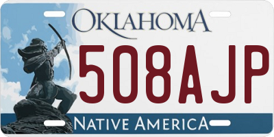 OK license plate 508AJP