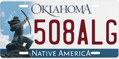 OK license plate 508ALG