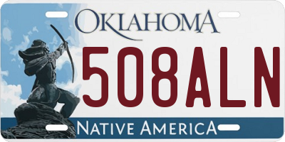 OK license plate 508ALN