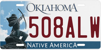 OK license plate 508ALW