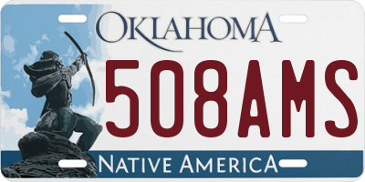 OK license plate 508AMS