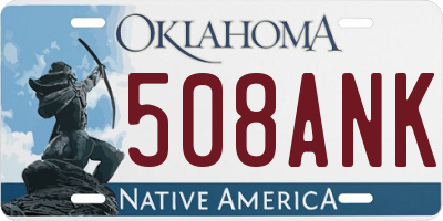 OK license plate 508ANK