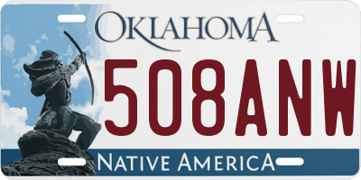 OK license plate 508ANW