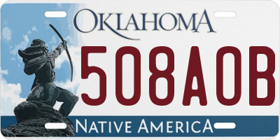 OK license plate 508AOB