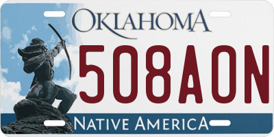 OK license plate 508AON
