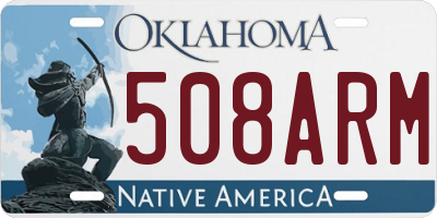 OK license plate 508ARM