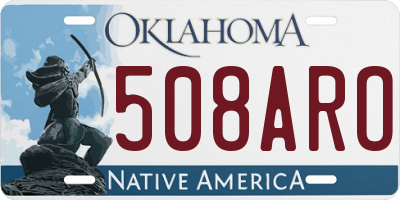 OK license plate 508ARO