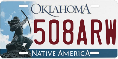 OK license plate 508ARW