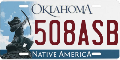 OK license plate 508ASB