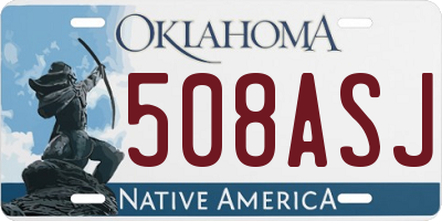 OK license plate 508ASJ