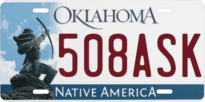 OK license plate 508ASK