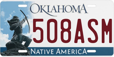 OK license plate 508ASM