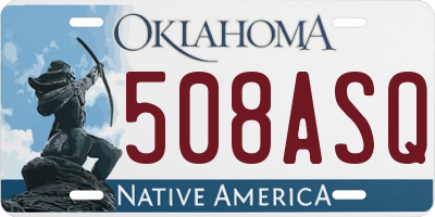 OK license plate 508ASQ