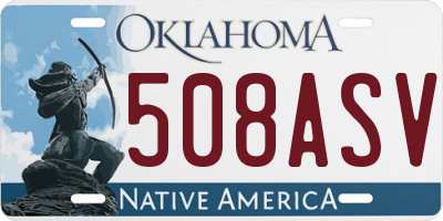 OK license plate 508ASV