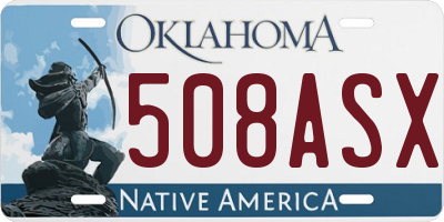 OK license plate 508ASX