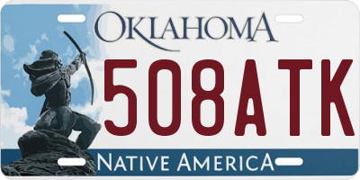 OK license plate 508ATK