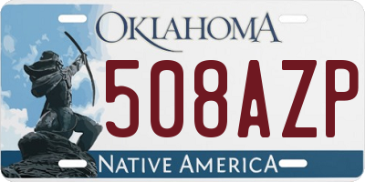 OK license plate 508AZP