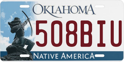 OK license plate 508BIU