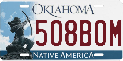 OK license plate 508BOM