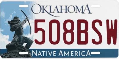 OK license plate 508BSW