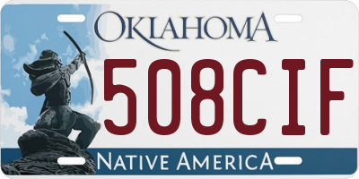 OK license plate 508CIF