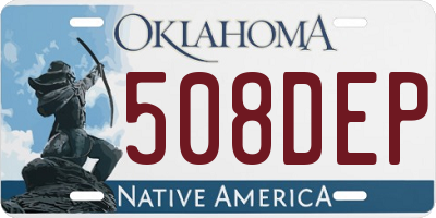 OK license plate 508DEP