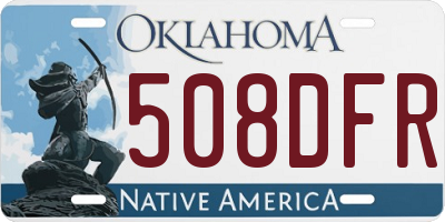 OK license plate 508DFR