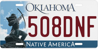 OK license plate 508DNF
