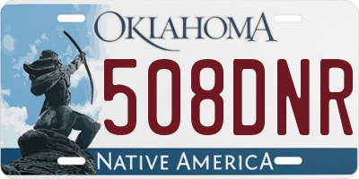 OK license plate 508DNR
