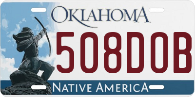 OK license plate 508DOB