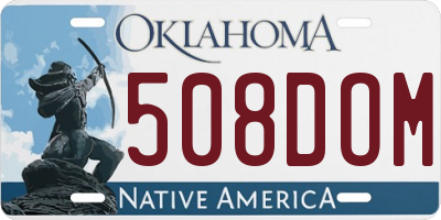 OK license plate 508DOM