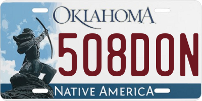 OK license plate 508DON