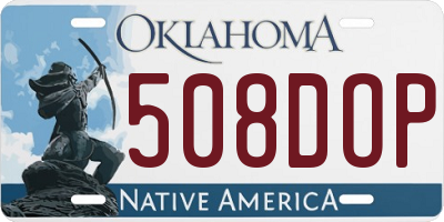OK license plate 508DOP