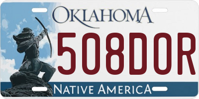 OK license plate 508DOR