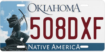 OK license plate 508DXF