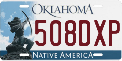 OK license plate 508DXP