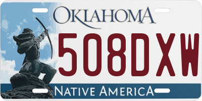OK license plate 508DXW